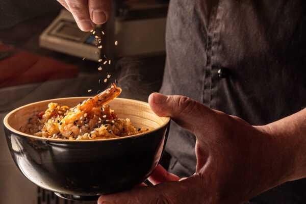 Hibachi rice with shrimp and chicken