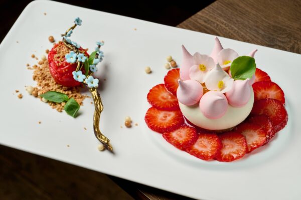 Dessert with strawberries