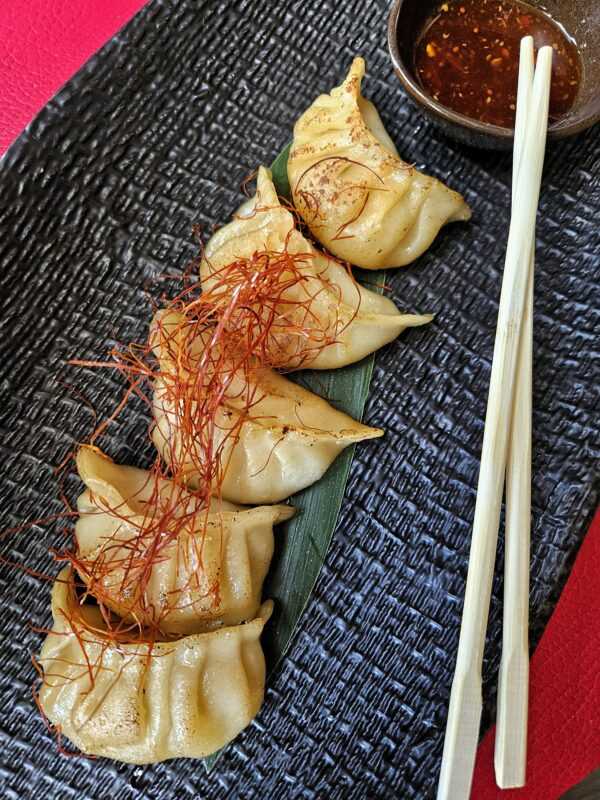 Gyoza with shrimp and rabbit